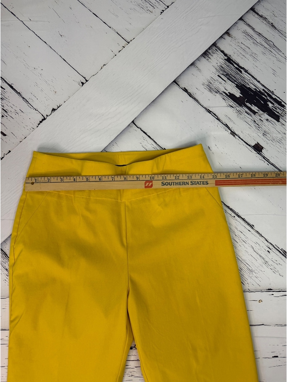 Vintage 7th Avenue NY Yellow Cropped Stretch Careercore Dress Pants Women Medium - Picture 3 of 8